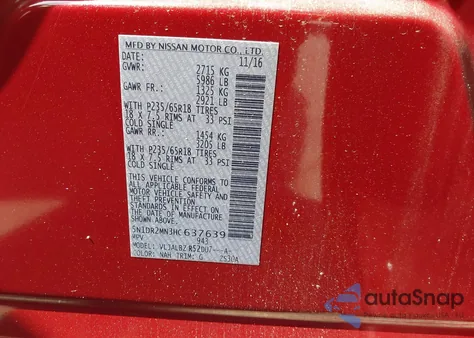 2017 Nissan Pathfinder S from USA, damaged, VIN 5N1DR2MN3HC637639